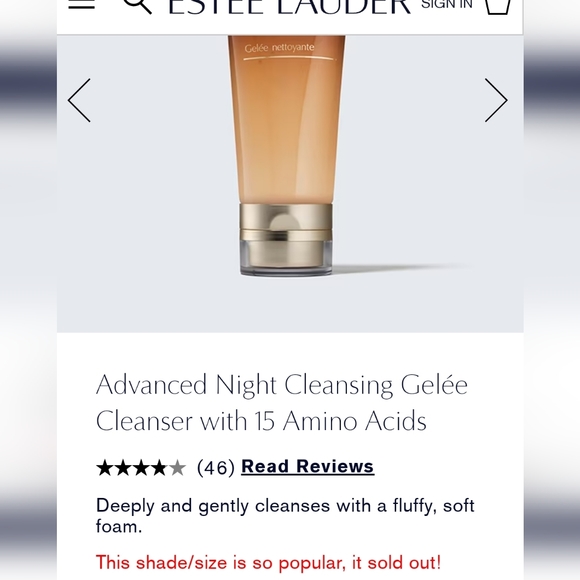 Estée Lauder Advanced Night Cleansing Gelée Cleanser 15 Amino Acids 2.5 oz NEW - Picture 2 of 8